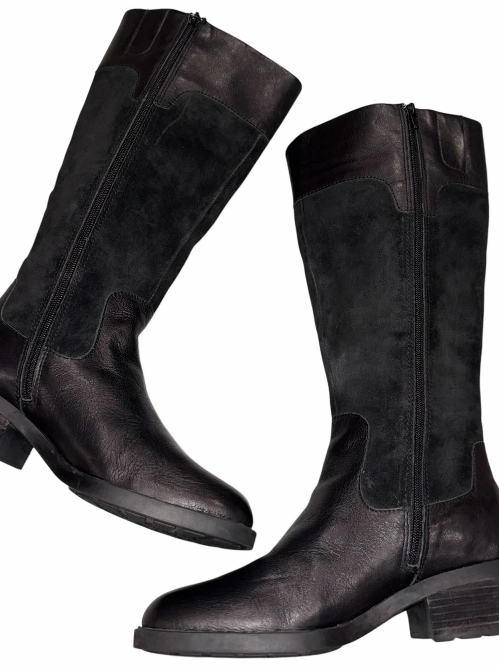 NEW Born Black Suede & Leather Ginger Tall Riding Boots Shoes size 9.5